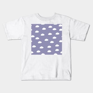 White clouds in purple background Kids T-Shirt